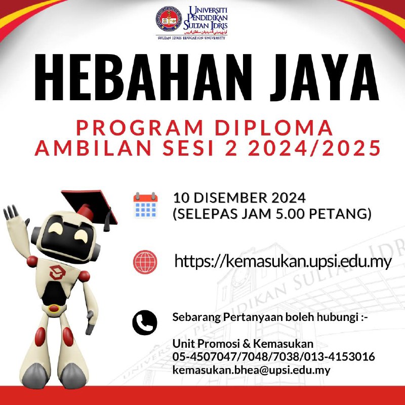 *****📢*****[**#UPSI**](?q=%23UPSI) **HEBAHAN JAYA PROGRAM DIPLOMA AMBILAN …