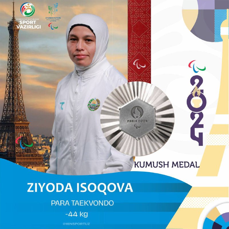 [**#Paris2024**](?q=%23Paris2024) **| ***🥈******🇺🇿*** Ziyodaxon Isoqova - …