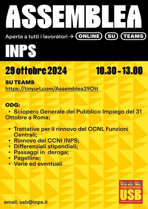 Assemblea INPS ON LINE su teams, …