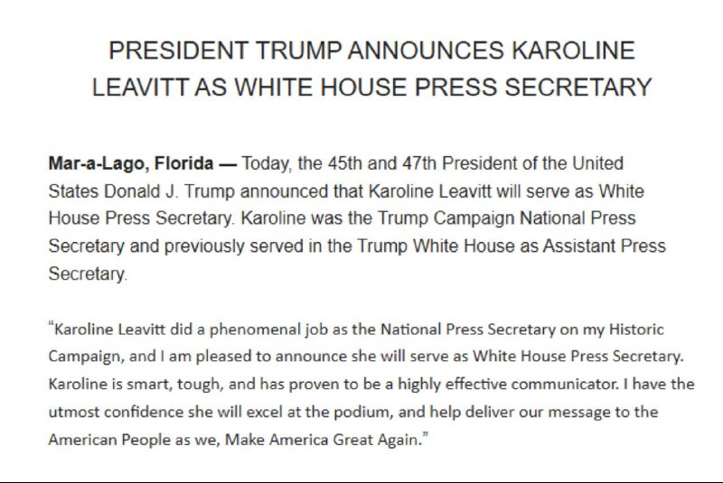 ***🚨*** BREAKING: Trump has chosen Karoline …