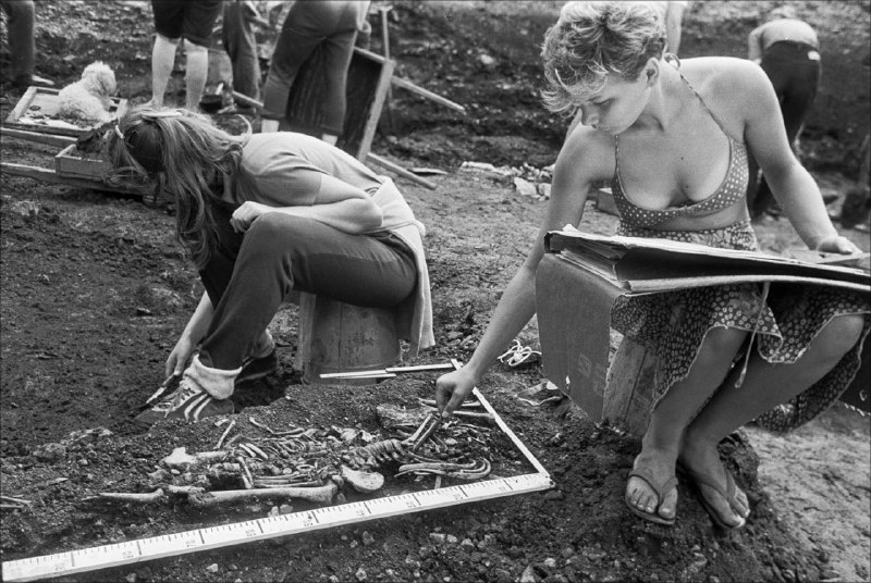 Archaeological excavations in Pskov. USSR, 1980s. …