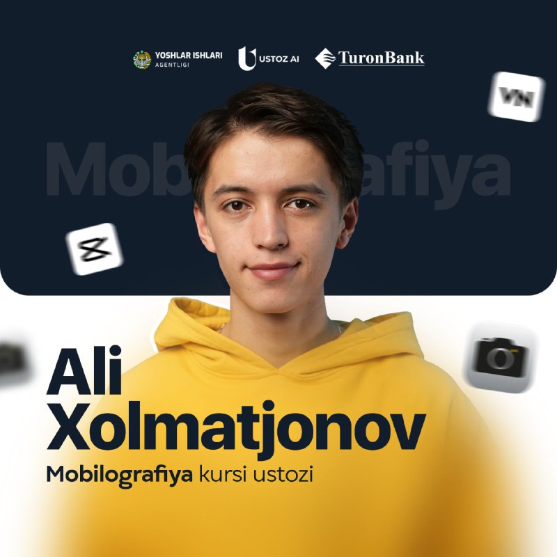 ***👨‍🏫*** **Mobilografiya kursi ustozi Ali Xolmatjonov** …