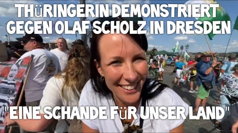 Thüringerin beim Gegenprotest Olaf Scholz &amp; …