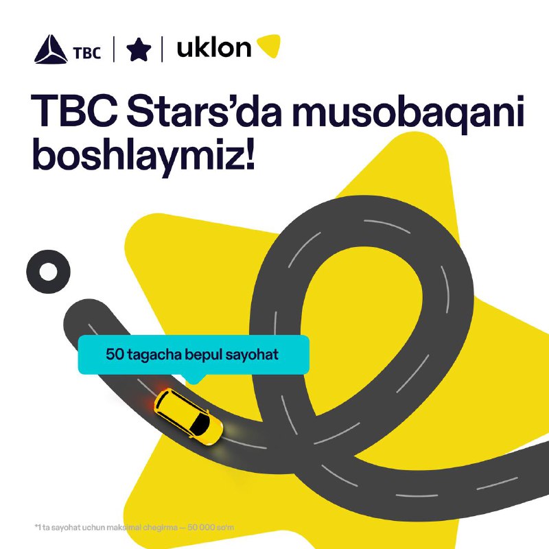 ***🚀*** Uklon bilan 50 tagacha bepul …