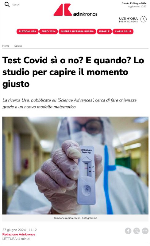 **TEST COVID, IL 92% DEI CASI …