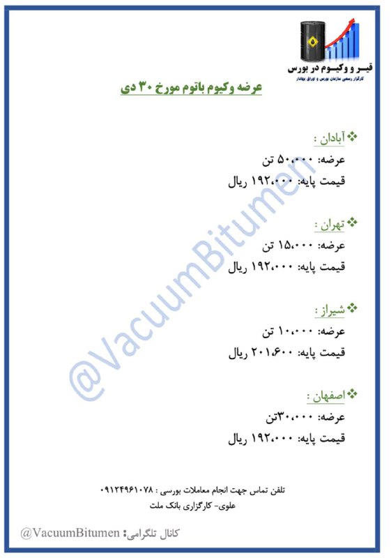 ***?***عرضه وکیوم باتوم در بورس کالا …