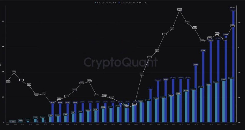 **Накопление ETH ускоряется.**