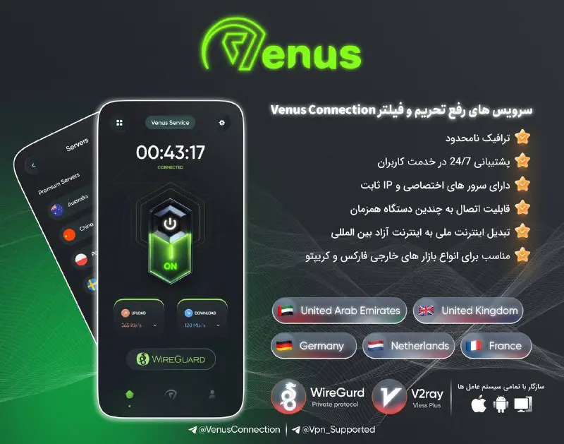 ***💎*** **لوکیشن های موجود VEnus :**