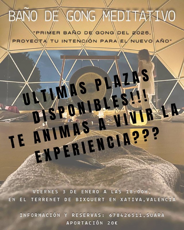 ÚLTIMAS PLAZAS DISPONIBLES PARA ESTA TARDE!!!