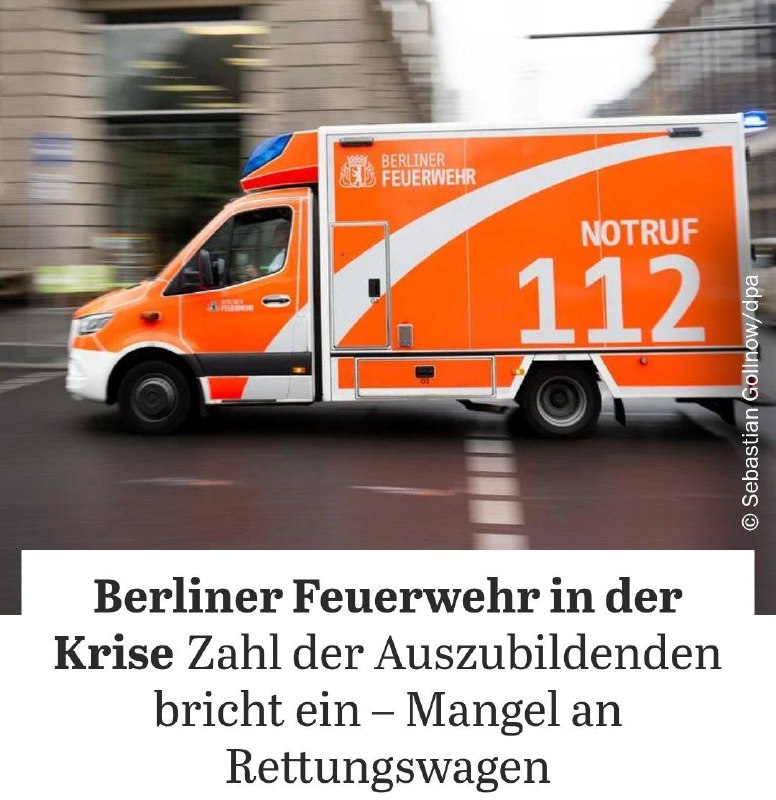 **Berliner Feuerwehr hat zu wenig Nachwuchskräfte**