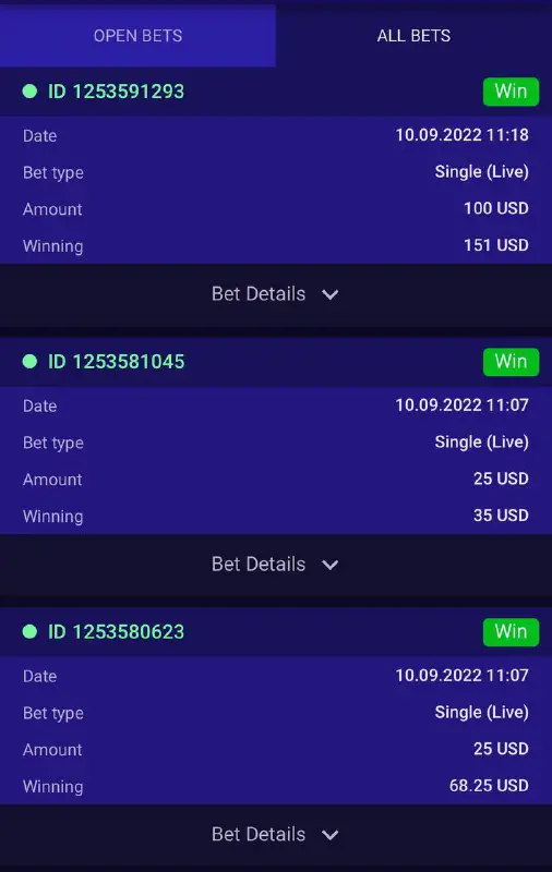 Results LIVE BET GROUP