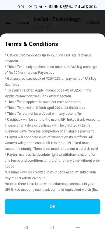 ***🔥***Paytm New Fastag Recharge Offer