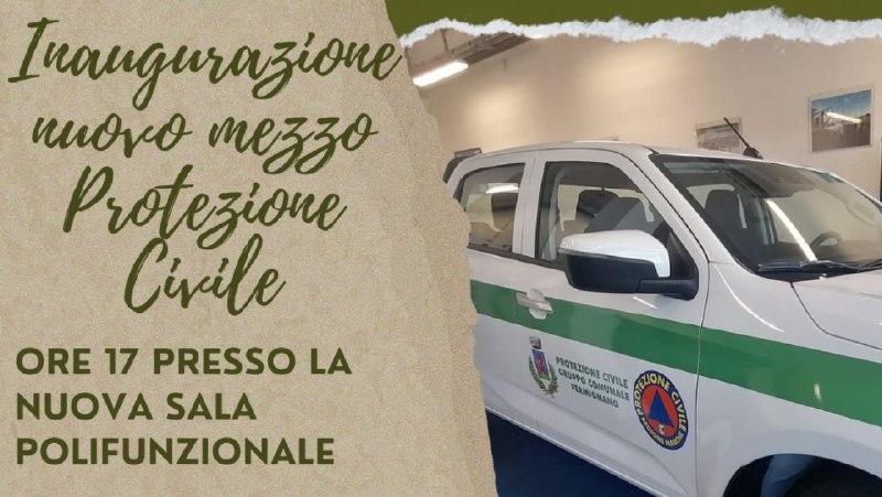 Fermignano, domenica inaugurazione di un nuovo mezzo al servizio della Protezione Civile