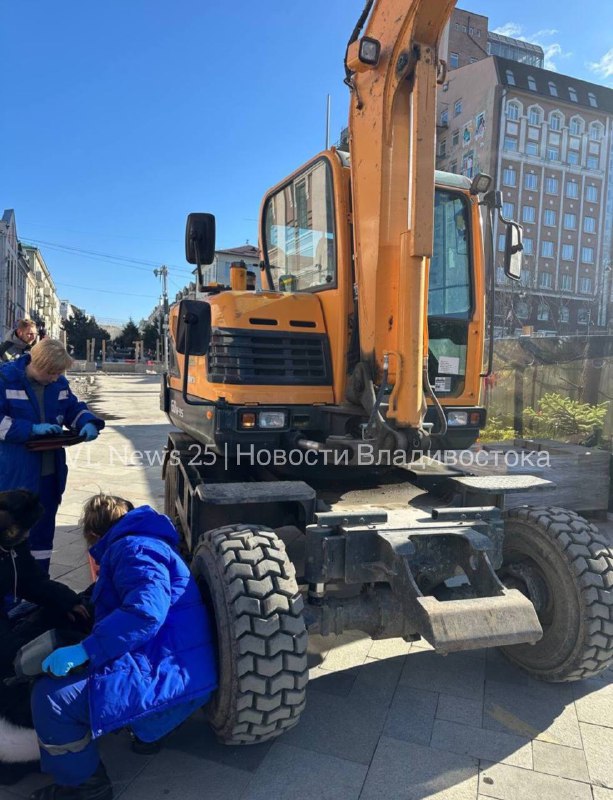 *****🚜***Во Владивостоке на Спортивной набережной экскаватор …