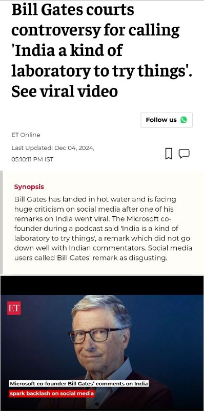 Gates says that India is a …