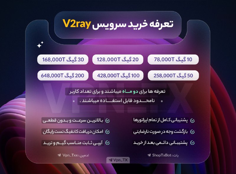 *****💸***** **| تعرفه فیلترشکن V2ray دو …