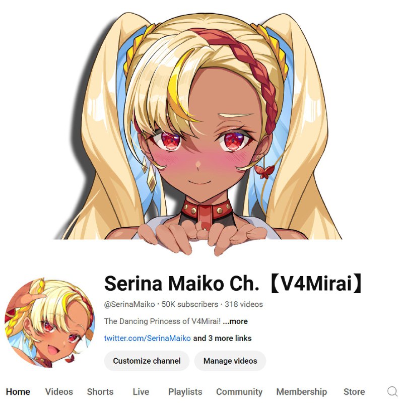 Serina Maiko (V4Mirai) has reached 50,000 …