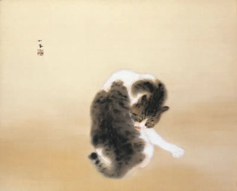 Tabby Cat by Takeuchi Seiho (1924)