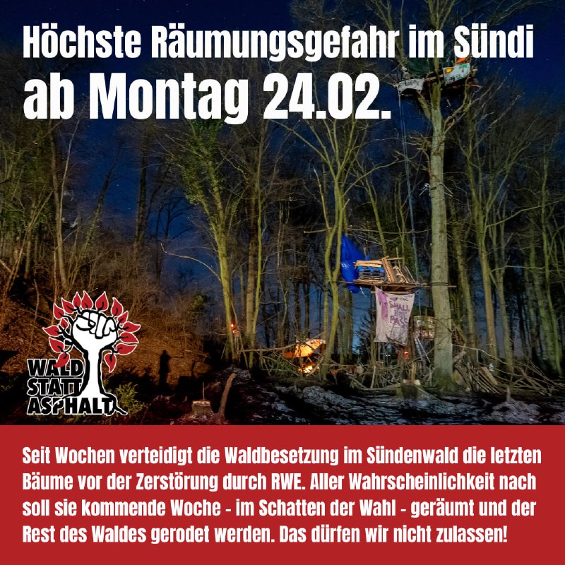 **Höchste Räumungsgefahr im Sündi ab Montag …