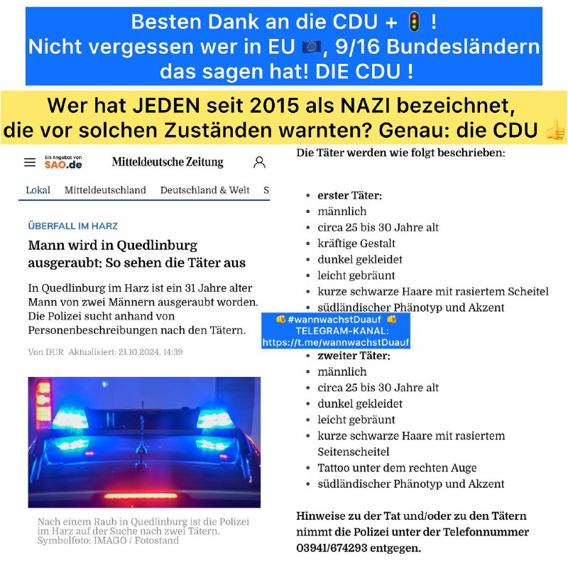 [#Quedlinburg](?q=%23Quedlinburg) [#sachsenanhalt](?q=%23sachsenanhalt) [#CDU](?q=%23CDU) [#Raubüberfall](?q=%23Raub%C3%BCberfall)