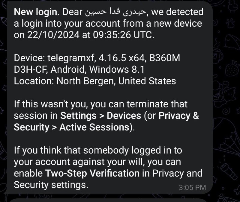 *Salaam Mera telegram account hack kal …