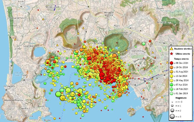 Earthquake swarm in Campi Flegrei, Italy