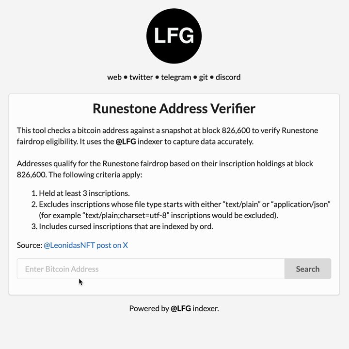 ***🔗*** Можно проверить себя в чекере на получение дропа Runestone, если держали инскрипции на биткоин кошельках(список не финальный)