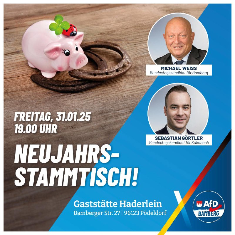 **Herzliche Einladung zum Neujahrs-Stammtisch!**