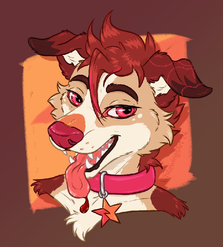 A vampire doggo for the BlueSky …