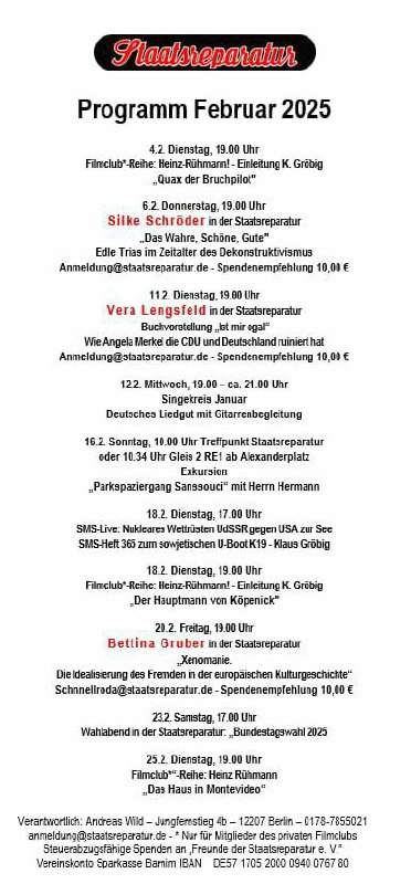 Programm Februar