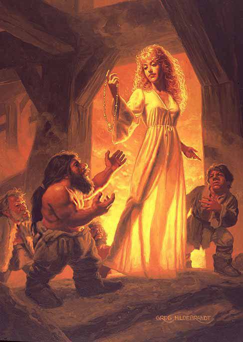 Freyja receives Brisingamen by Greg Hildebrandt