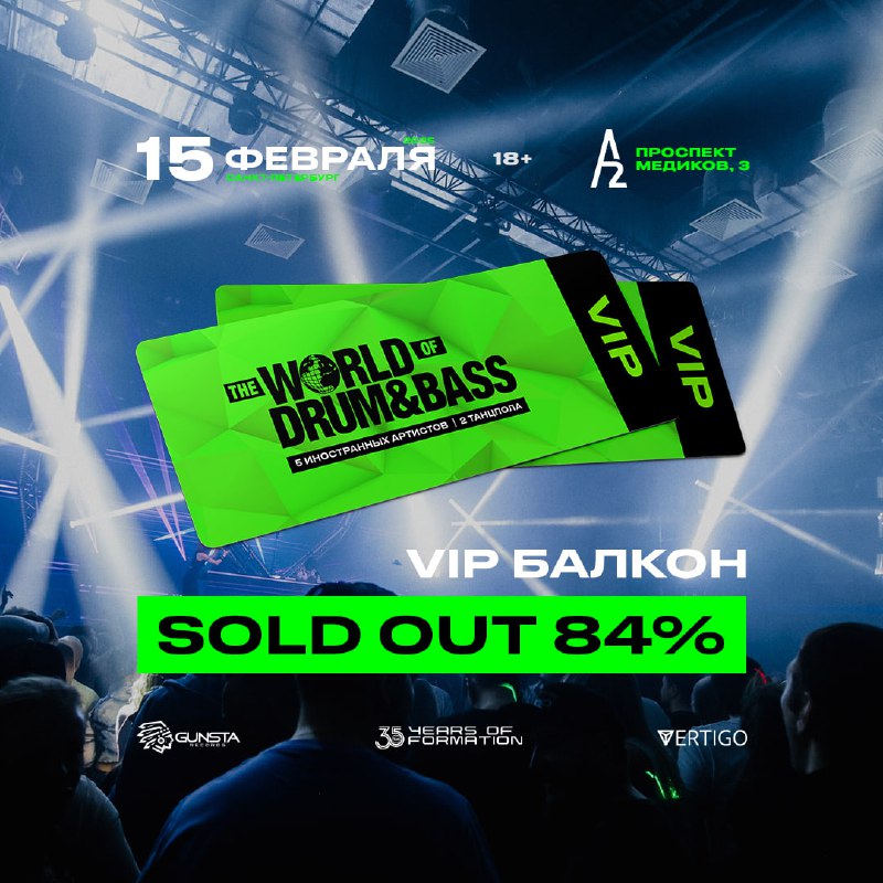 VIP Балкон на 84% Sold out, …