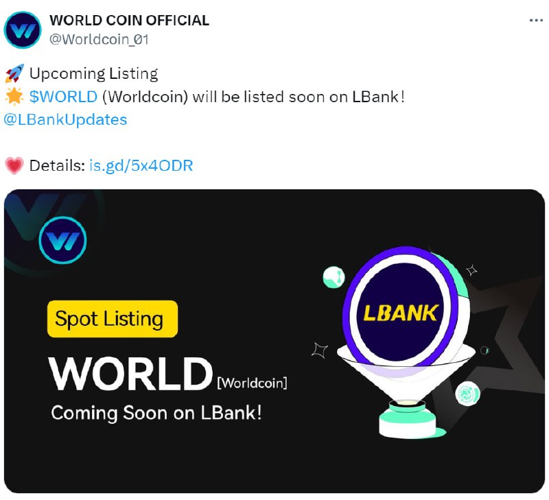 LBank welcomes $WORLD, opening a new …