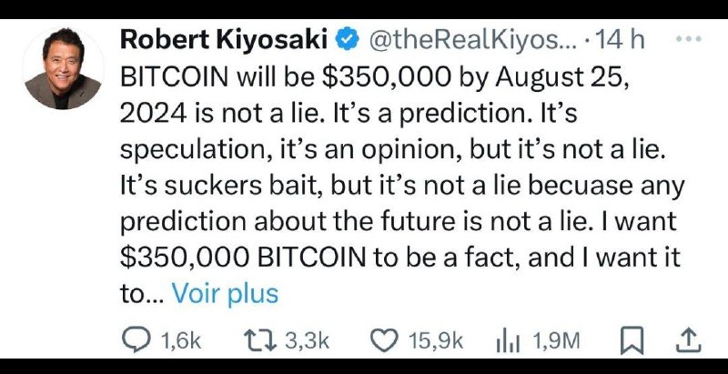 ***💬*** Robert Kiyosaki : "Le Bitcoin …