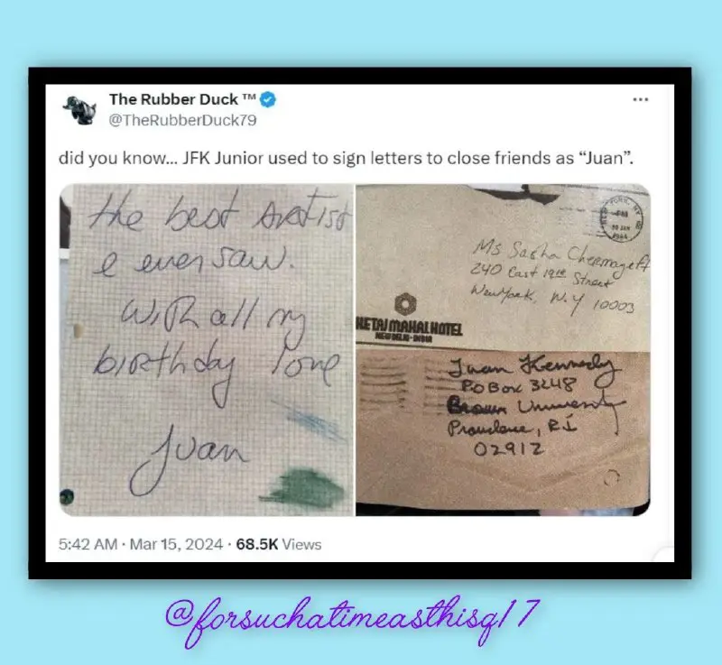 JFK Junior signed letters to close …