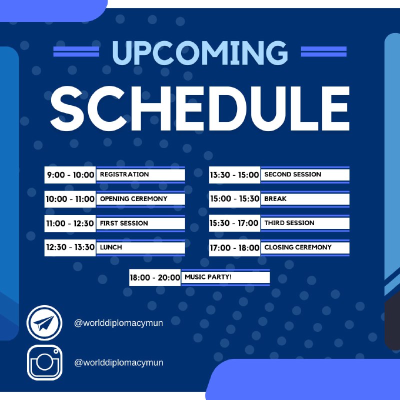 ***🗓*** Our World Diplomacy MUN Schedule …