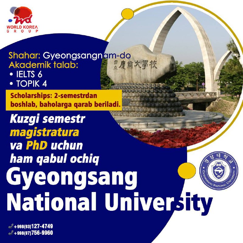 ******🏛**** "Gyeongsang National University" kuzgi semestr …