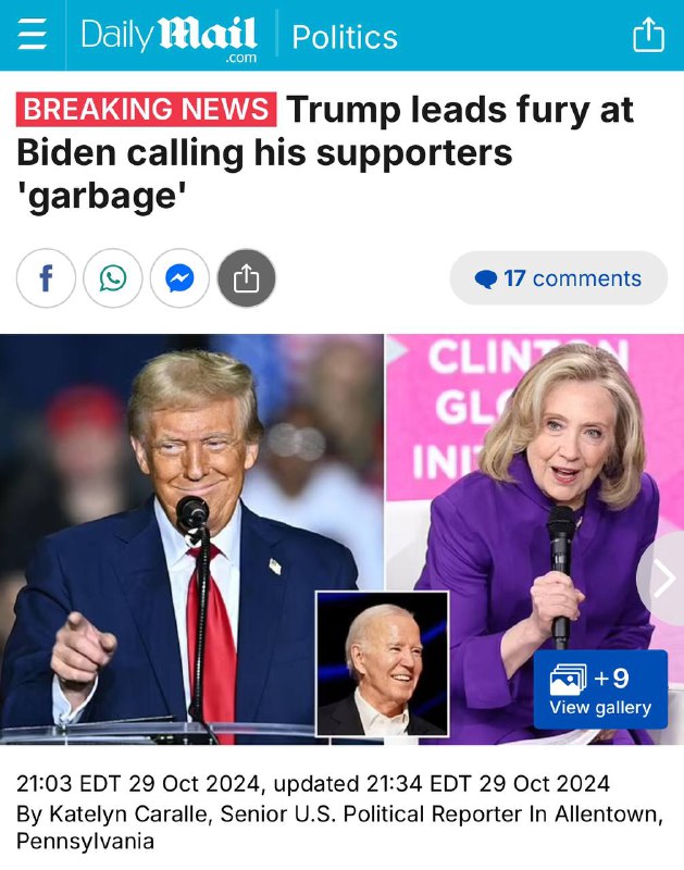 Trump leads fury at Biden calling …