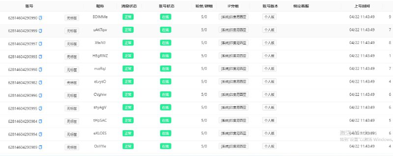 印尼ws个人安卓老号测试：（价格0.33）