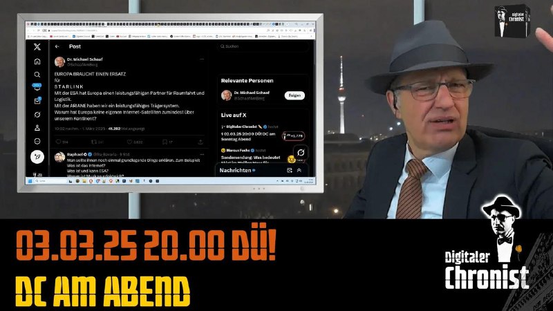 Liebe Zuschauer, heute, 03.03.25 20:00 Direktübertragung! …