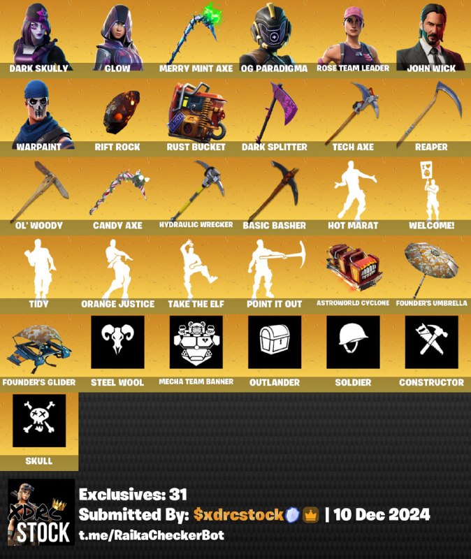 **[PC/PSN/XBOX] 161 skins | OG STW …