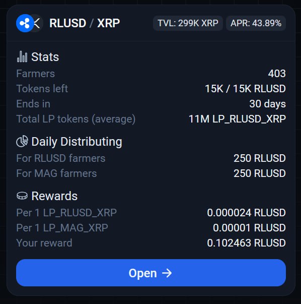 ***🟢*****$RLUSD** **Farming Pool launched**