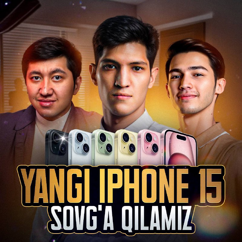 ***⚡️*****Biz iPhone** **15 smartfonini sovg'a qilamiz!**