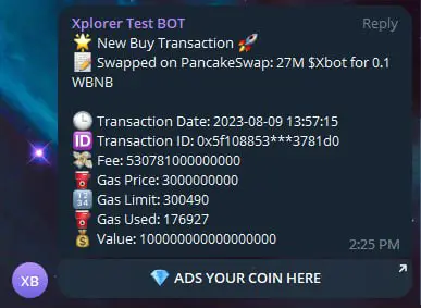 ***👀***Little leak 𝕏plorer BuyBot. The display …