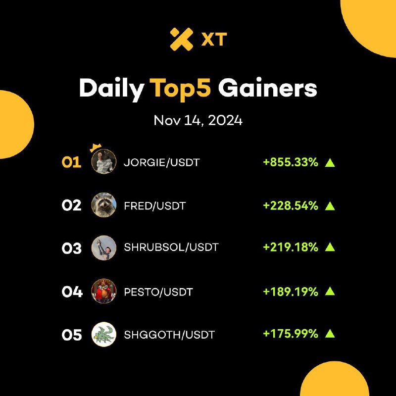 ***💹*** Daily Top Gainers from [#XT](?q=%23XT) …