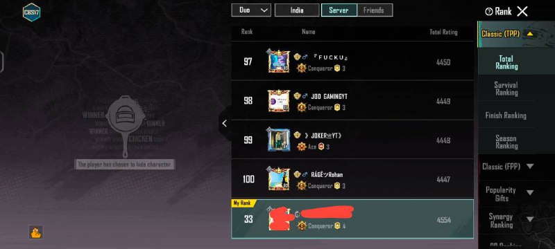 33 rank conqueror main id full …