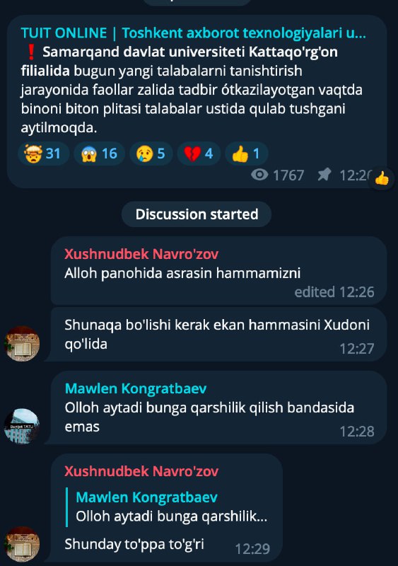 Allohni xohishi deyotganlaring otangnikini yebsanlarda.