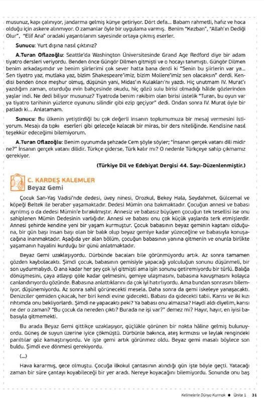 Yedi iklim dinleme okuma metinleri va …
