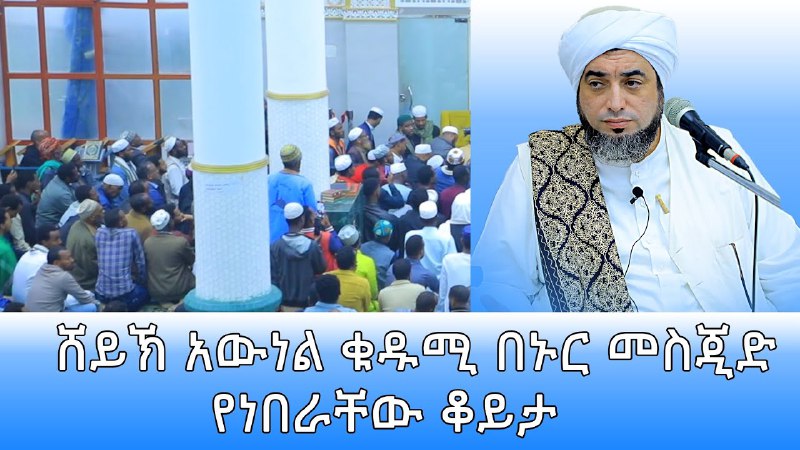 የሸይኽ አዉነልቁዱሚ በኑር መስጂድ የነበራቸው ቆይታ