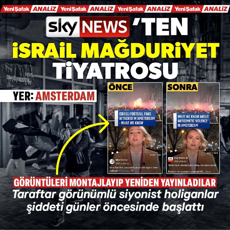 Amsterdam'da İsrail mağduriyet tiyatrosu: Sky News …